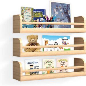 Set of 3 Floating Nursery Book Shelves 16.5 inch